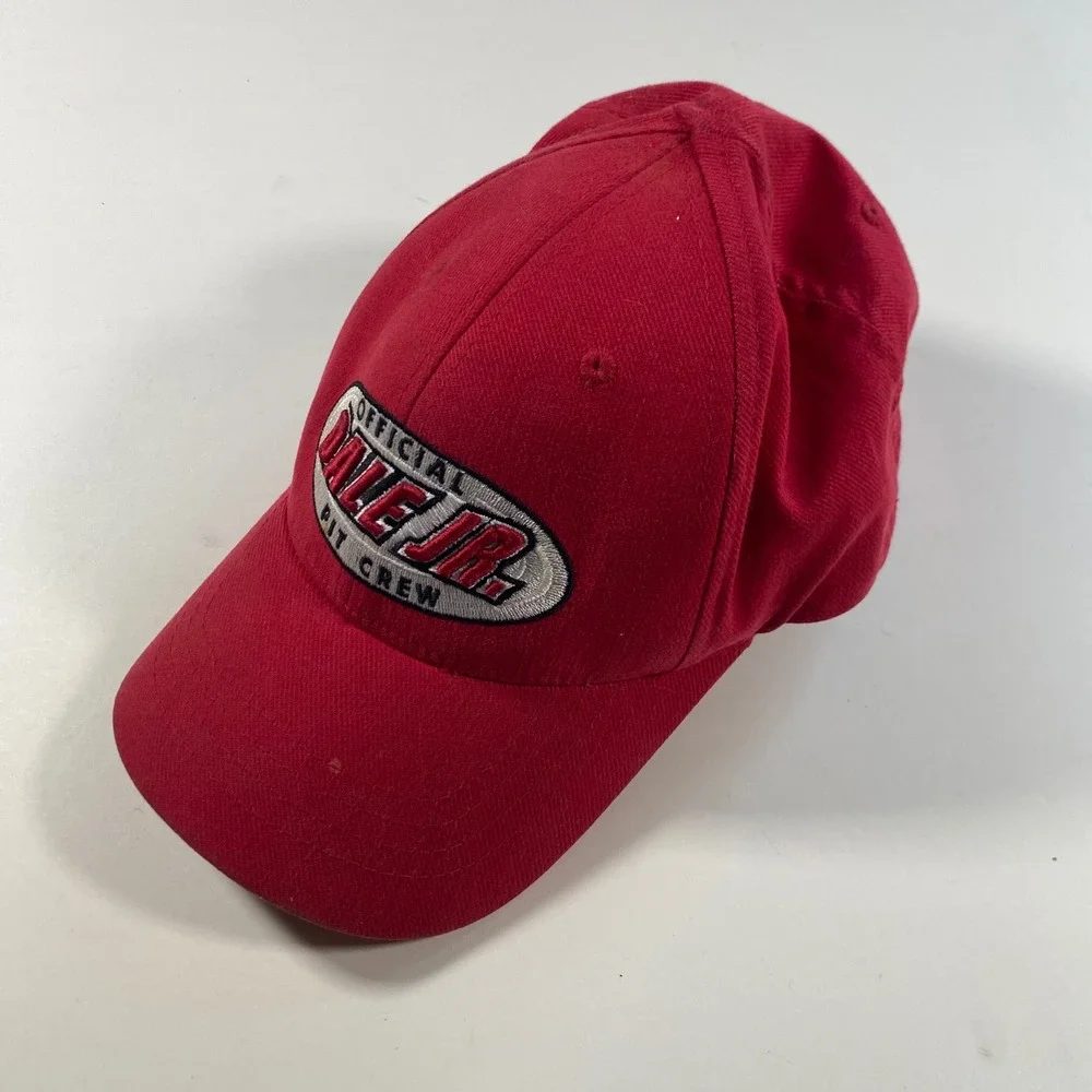 Chase Authentics Dale Jr Pit Crew Red Baseball Hat Child Size NASCAR Number 8‎